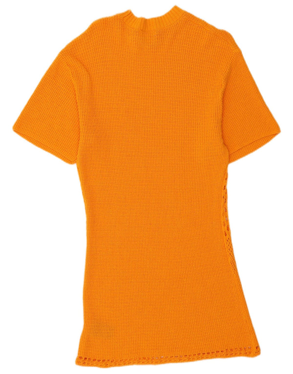 Abito maglione a maniche corte da donna H&M UK 10 piccolo cotone arancione