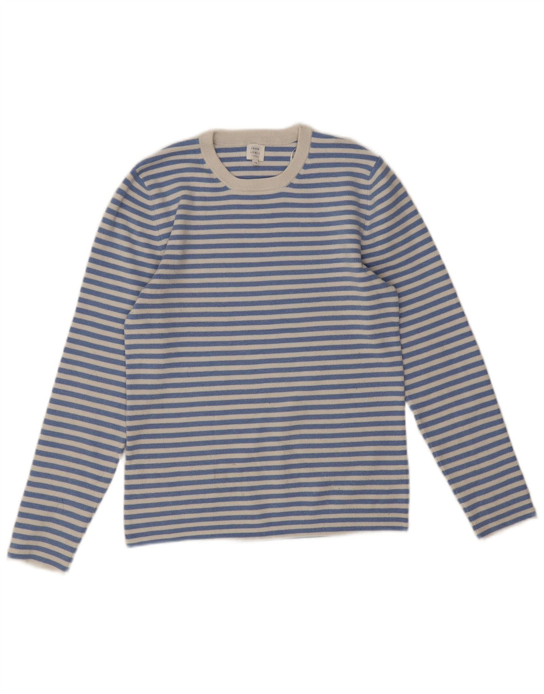 Maglione maglione girocollo da donna John Lewis UK 12 a righe blu medio