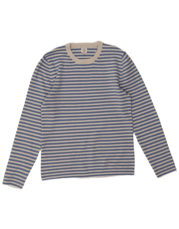 Maglione maglione girocollo da donna John Lewis UK 12 a righe blu medio