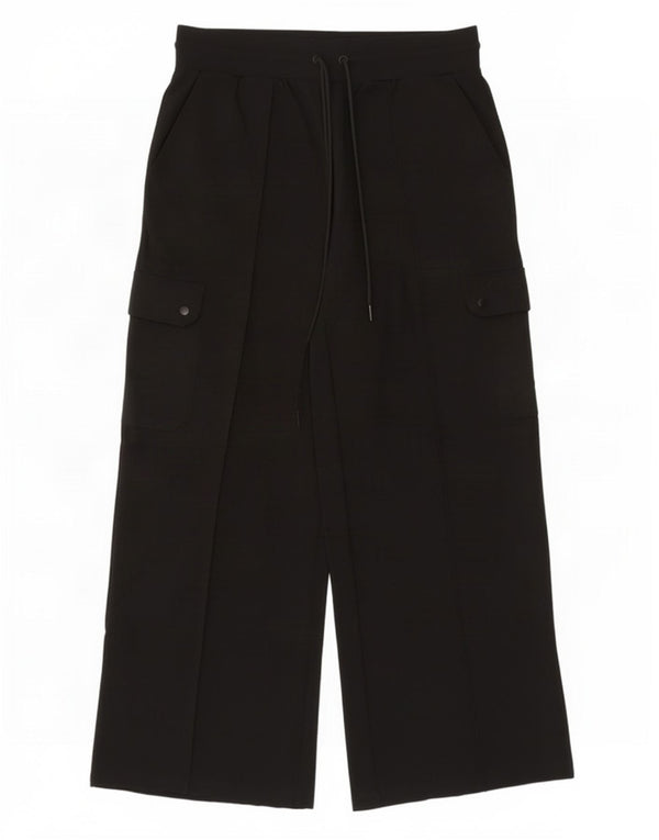Pantaloni da tuta cargo da donna Marks & Spencer UK 14 Large in viscosa nera