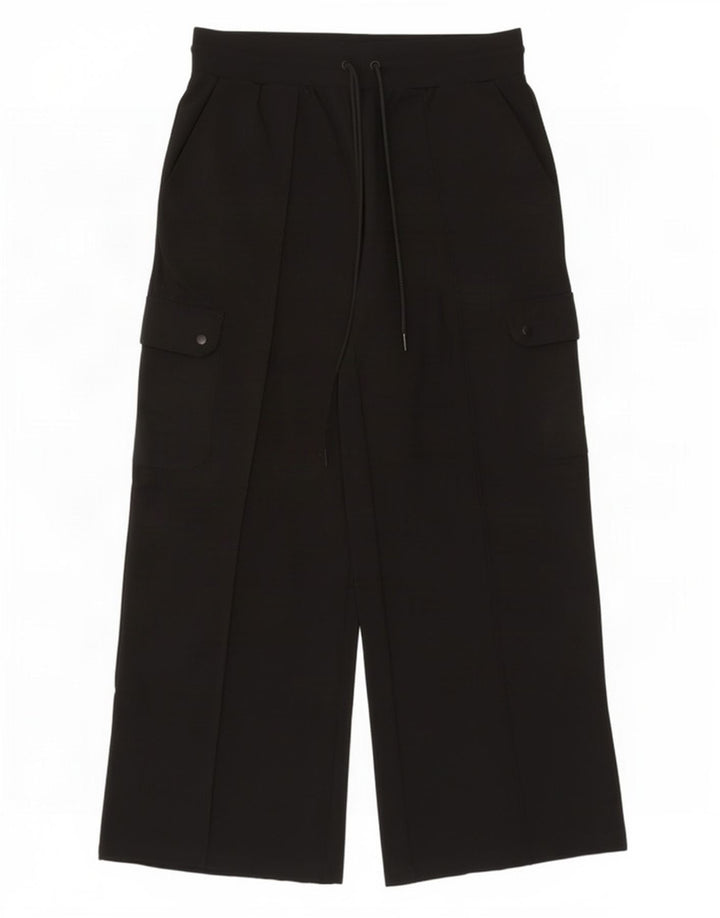 Pantaloni da tuta cargo da donna Marks & Spencer UK 14 Large in viscosa nera