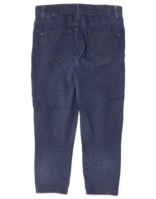 Jeans cropped da donna Marks & Spencer UK 12 medio W30 L21 cotone blu