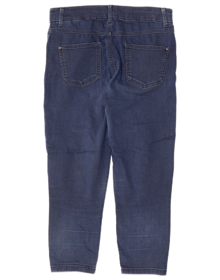 Jeans cropped da donna Marks & Spencer UK 12 medio W30 L21 cotone blu