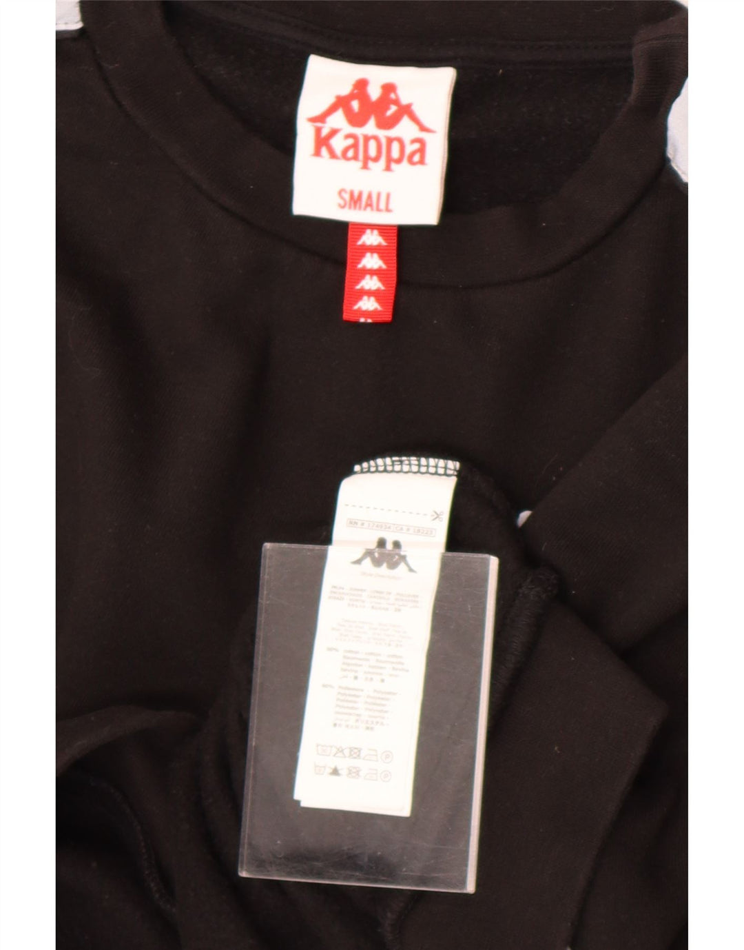 Felpa corta oversize da donna Kappa, maglione UK 10 Small Black Colourblock