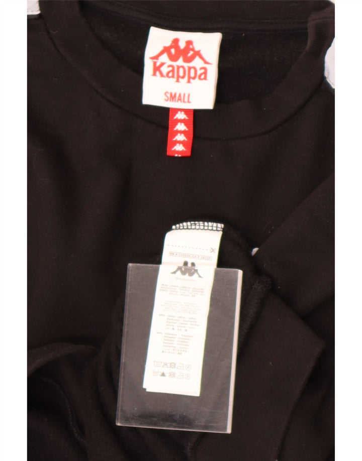 Felpa corta oversize da donna Kappa, maglione UK 10 Small Black Colourblock