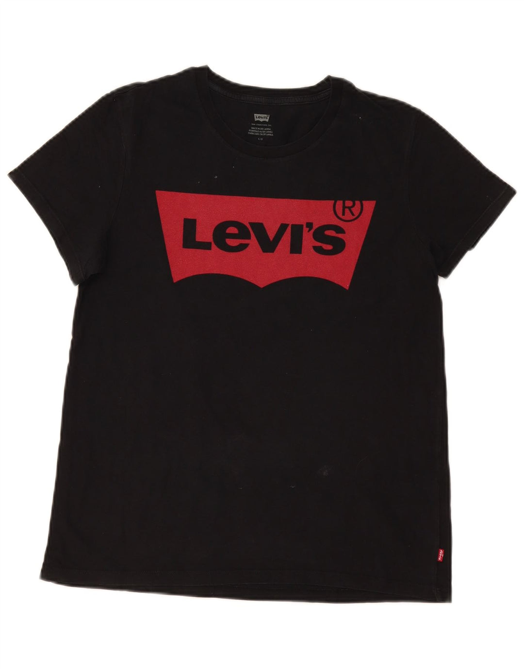T-shirt grafica da donna Levi's Top UK 14 grande nera