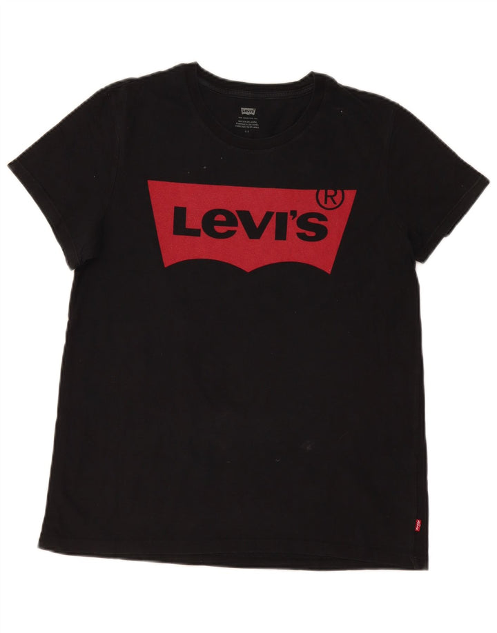 T-shirt grafica da donna Levi's Top UK 14 grande nera
