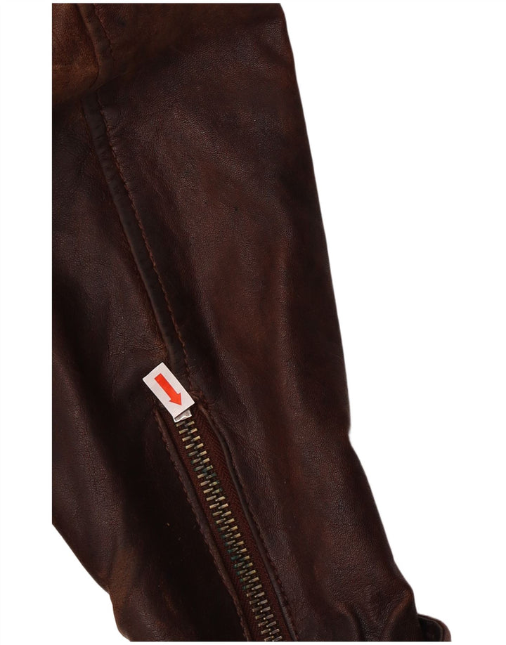 Giacca in pelle da uomo Be Edgy UK 38 Pelle marrone medio