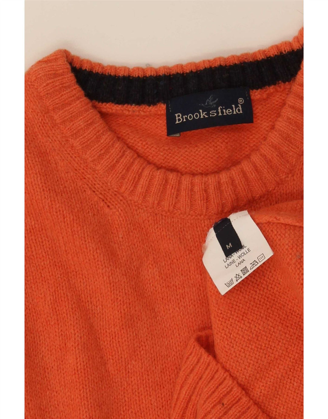 Maglione maglione girocollo da uomo Brooksfield in lana arancione medio