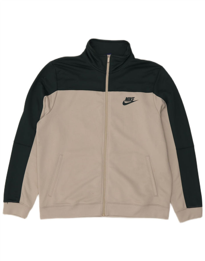 Giacca da tuta da uomo Nike XL in poliestere color block bianco