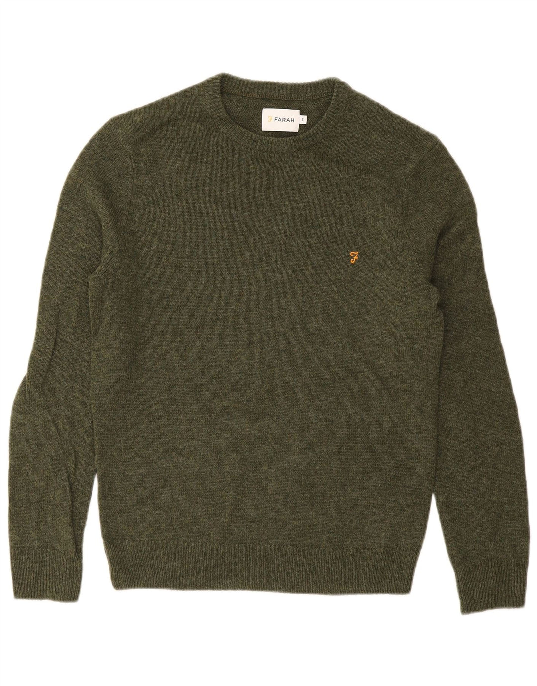 FARAH Maglione girocollo da uomo maglione piccolo verde lana d'agnello