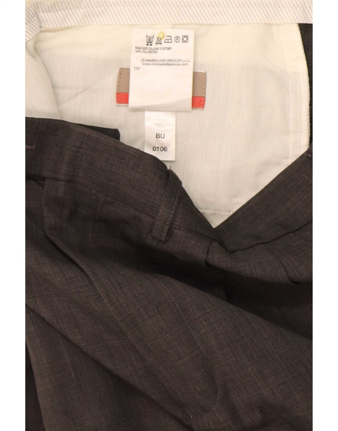 Pantaloni da abito con pegging da uomo Marks & Spencer W34 L31 poliestere grigio