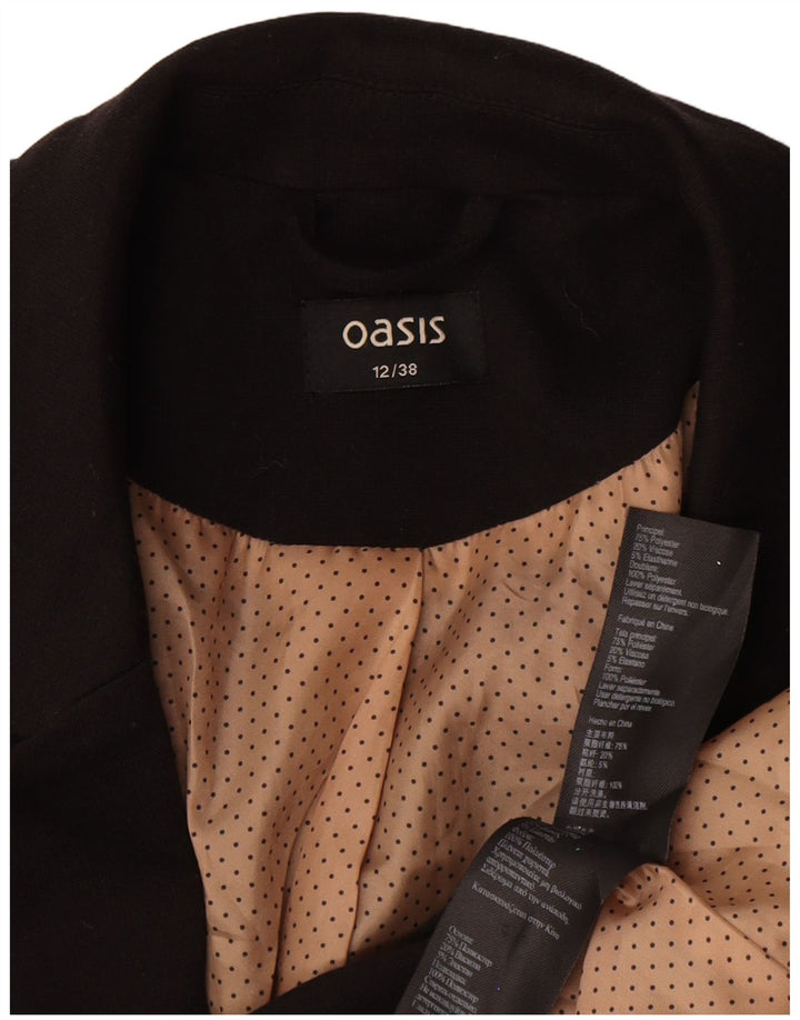 Giacca blazer da donna a 1 bottone Oasis UK 12 poliestere nero medio