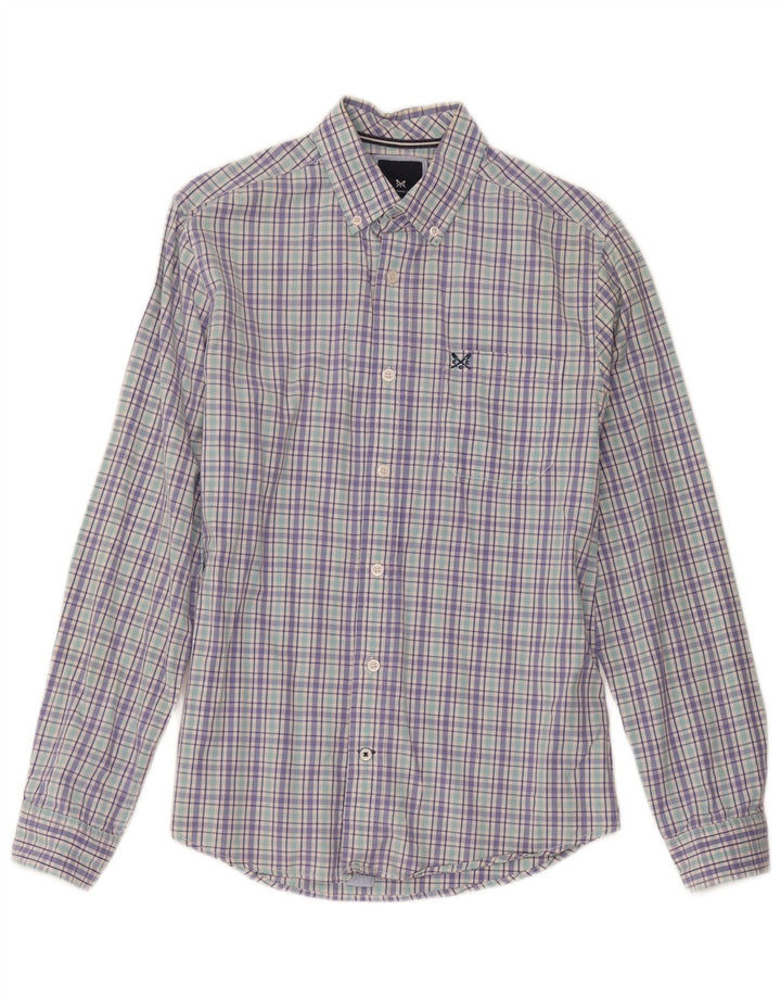 Crew Clothing Camicia slim fit da uomo a quadri piccoli in cotone multicolore