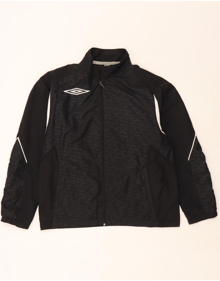 Giacca da ginnastica da uomo Umbro grande in poliestere geometrico nero