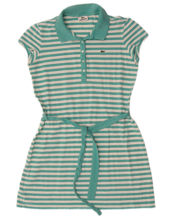 Abito polo da donna Lacoste taglia 44 grande cotone a righe verdi