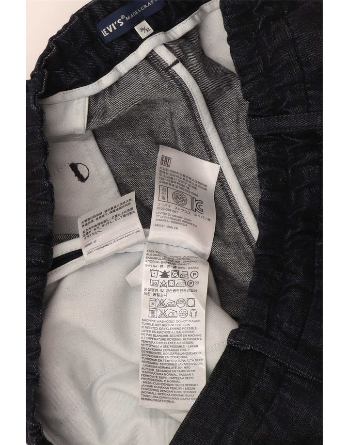 Pantaloni da abito con pegging da donna Levi's W34 L26 in cotone blu navy