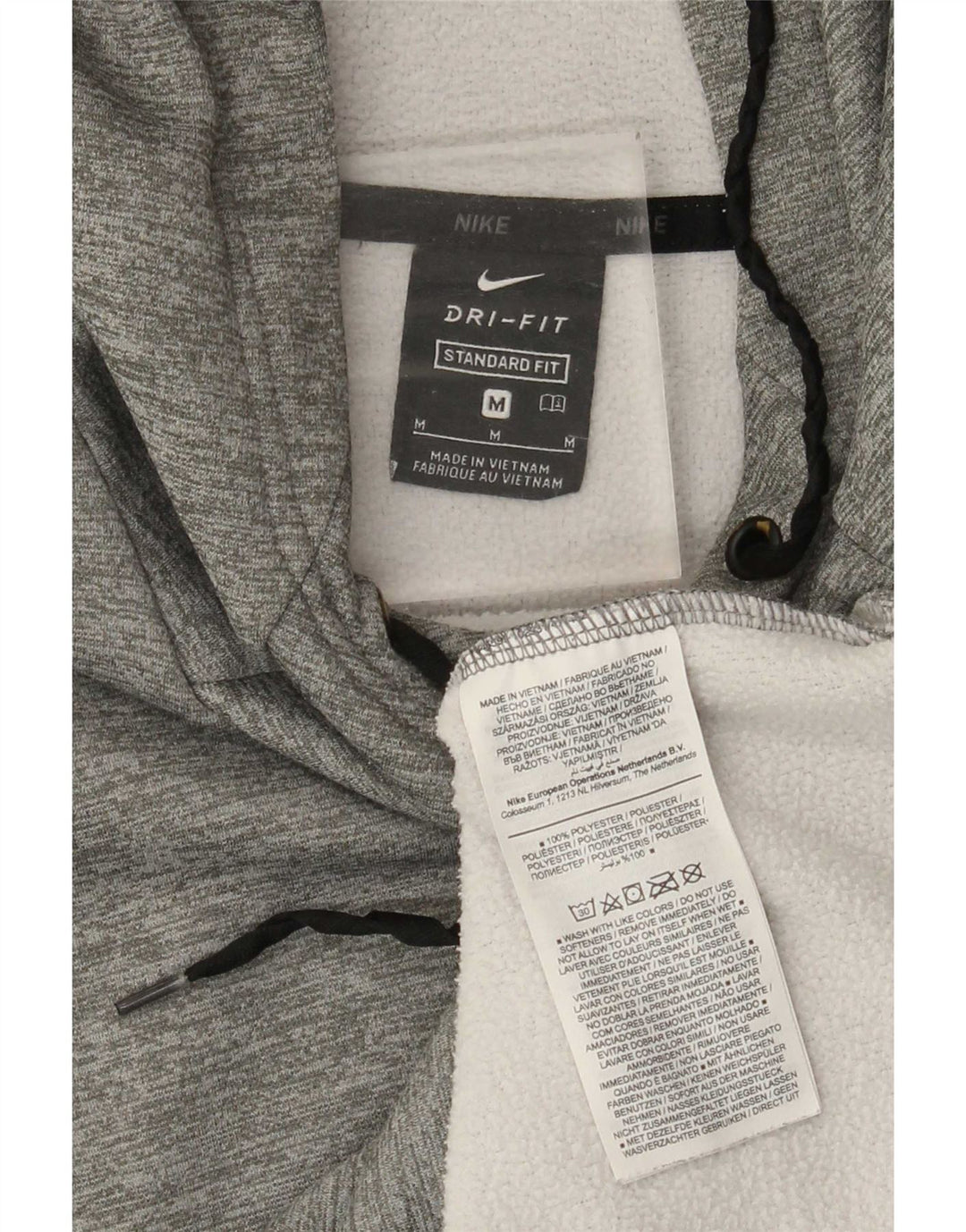 Felpa con cappuccio Nike Dri Fit Standard Fit da uomo in poliestere chiazzato grigio medio