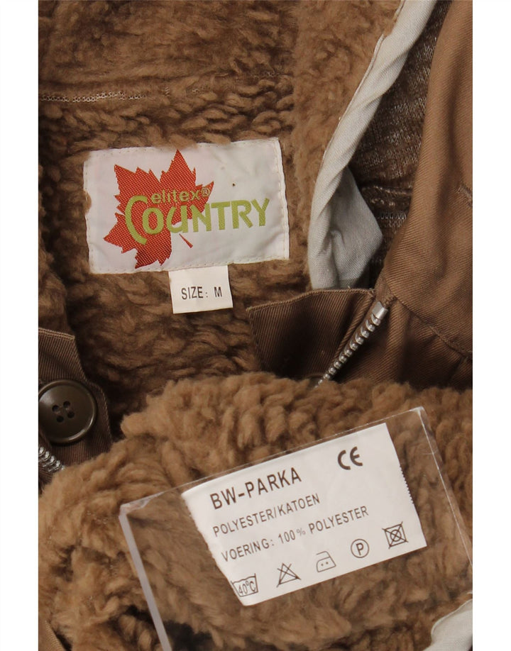 Giacca parka sherpa da uomo country con cappuccio UK 38 Poliestere beige medio