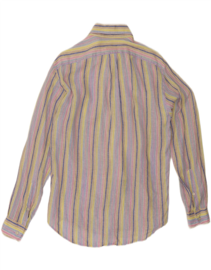 HARMONT & BLAINE Mens Shirt Medium Multicoloured Striped Linen Vintage Harmont & Blaine and Second-Hand Harmont & Blaine from Messina Hembry 