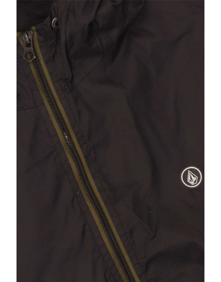 Giacca antipioggia da uomo con cappuccio Volcom UK 36 Small nylon mimetico nero