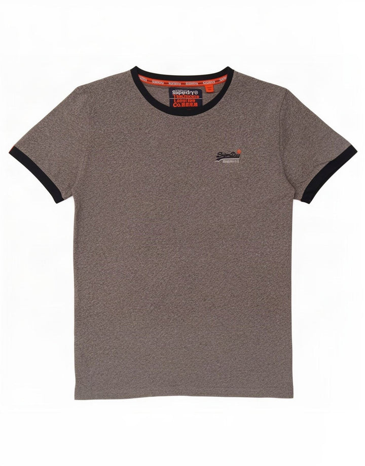 T-shirt da uomo Superdry Top grande in cotone grigio