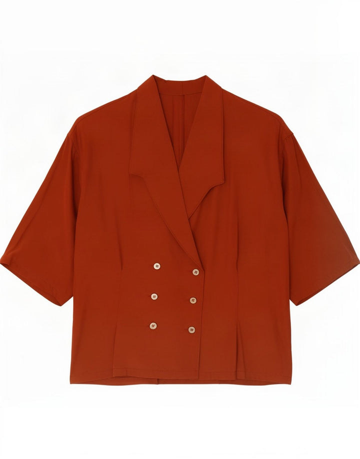Camicetta vintage da donna Top UK 14 Medium Red