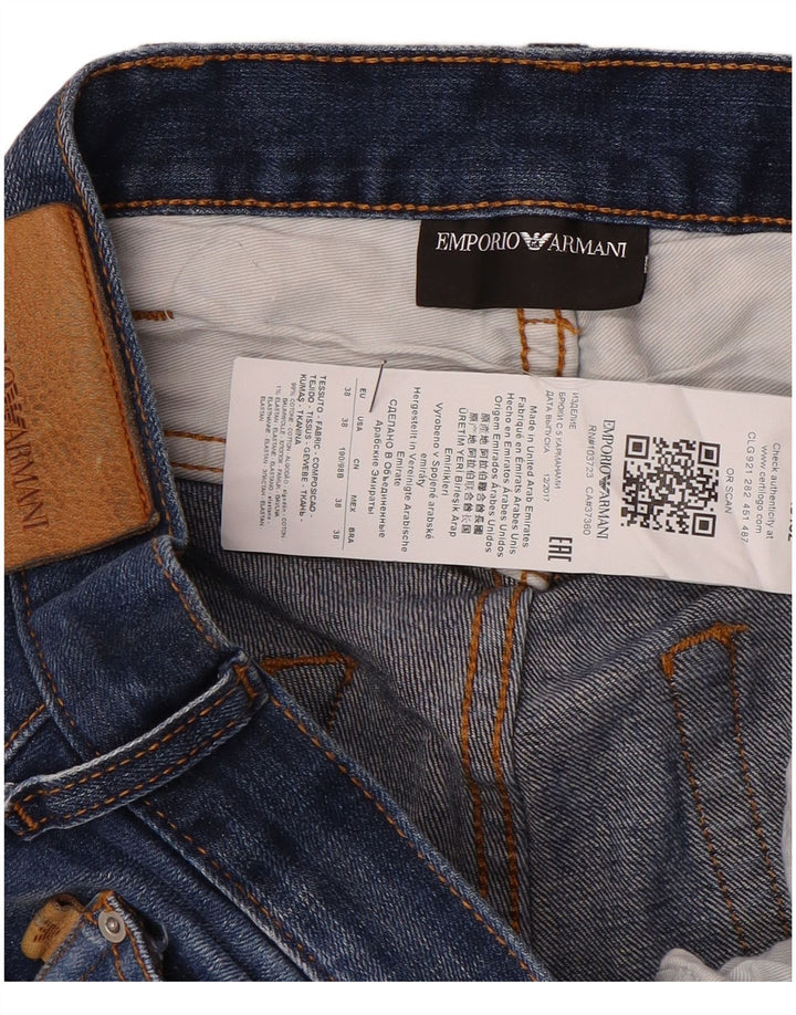 Jeans dritti da uomo Emporio Armani W38 L31 cotone blu