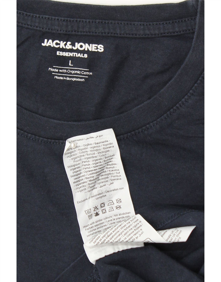 Jack & Jones T-shirt da uomo Top Large in cotone blu navy