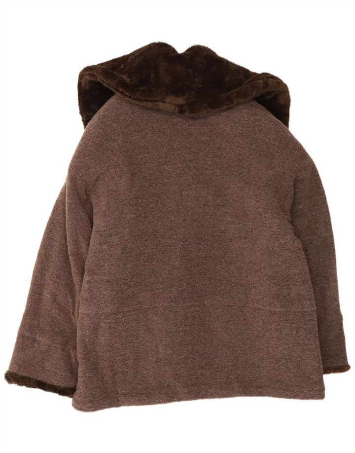 Soprabito vintage da donna UK 14 in lana marrone medio