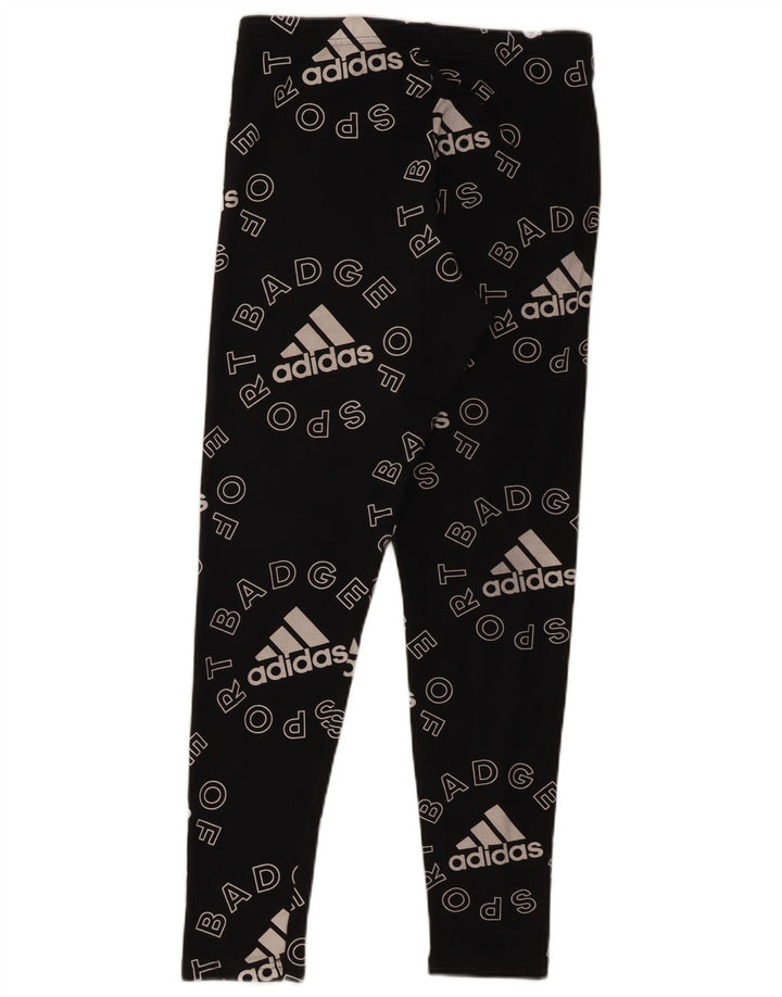 Leggings grafici Adidas da donna UK 12/14 medio nero