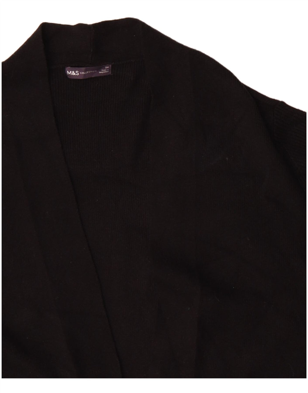 Maglione cardigan aperto lungo da donna Marks & Spencer UK 24 4XL Nero