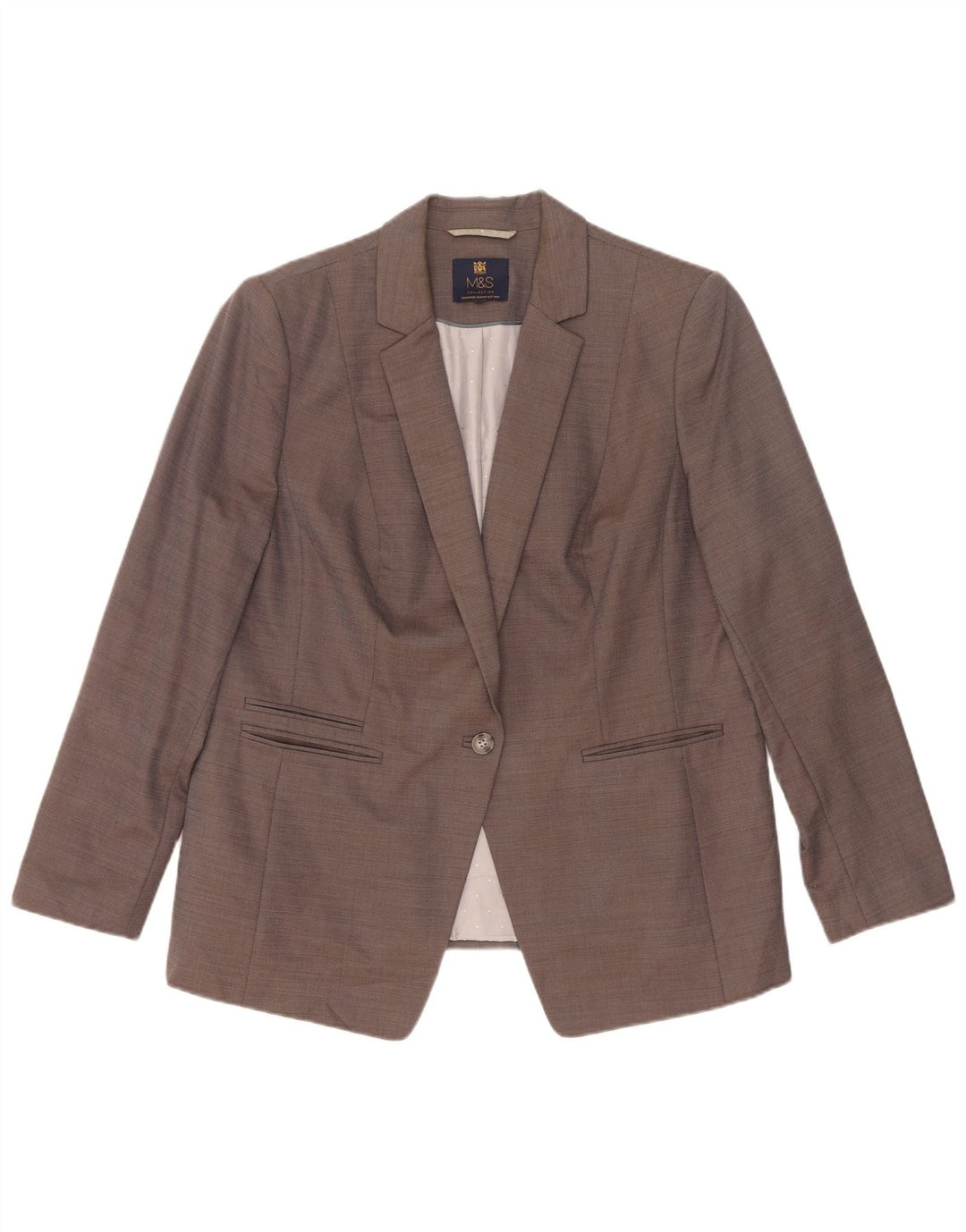 Giacca blazer a 1 bottone Marks & Spencer da donna UK 18 XL viscosa grigia