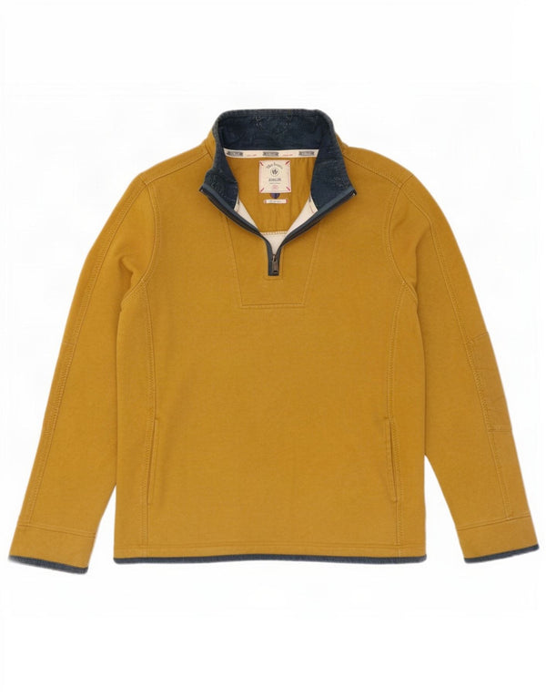Fat Face Mens The Airlie Zip Neck Sweatshirt Jumper 2XL Yellow Cotton