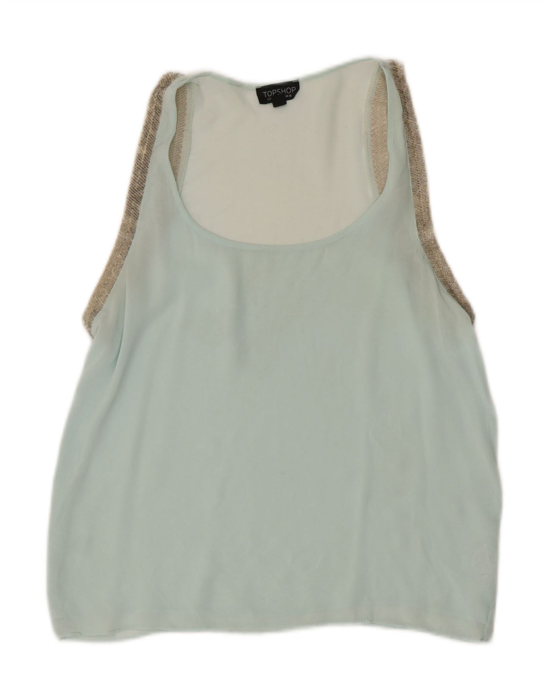 Topshop Camicetta senza maniche da donna Top UK 10 Piccolo poliestere blu