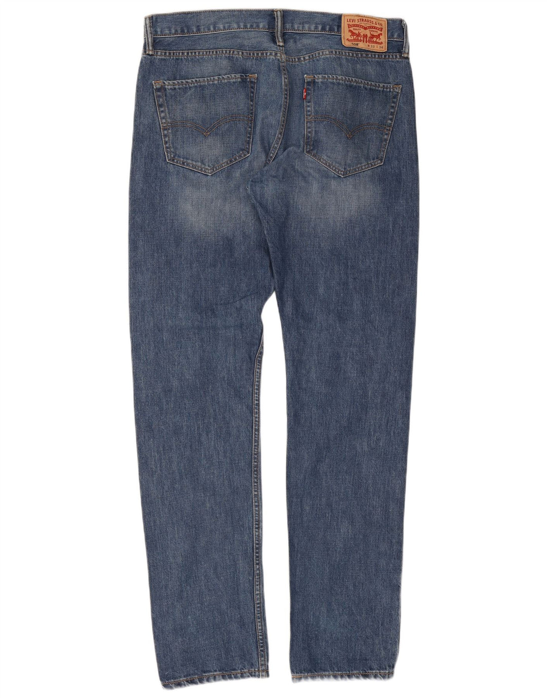 Levi's Uomo 508 Regular Tapered Jeans W33 L34 Cotone Blu