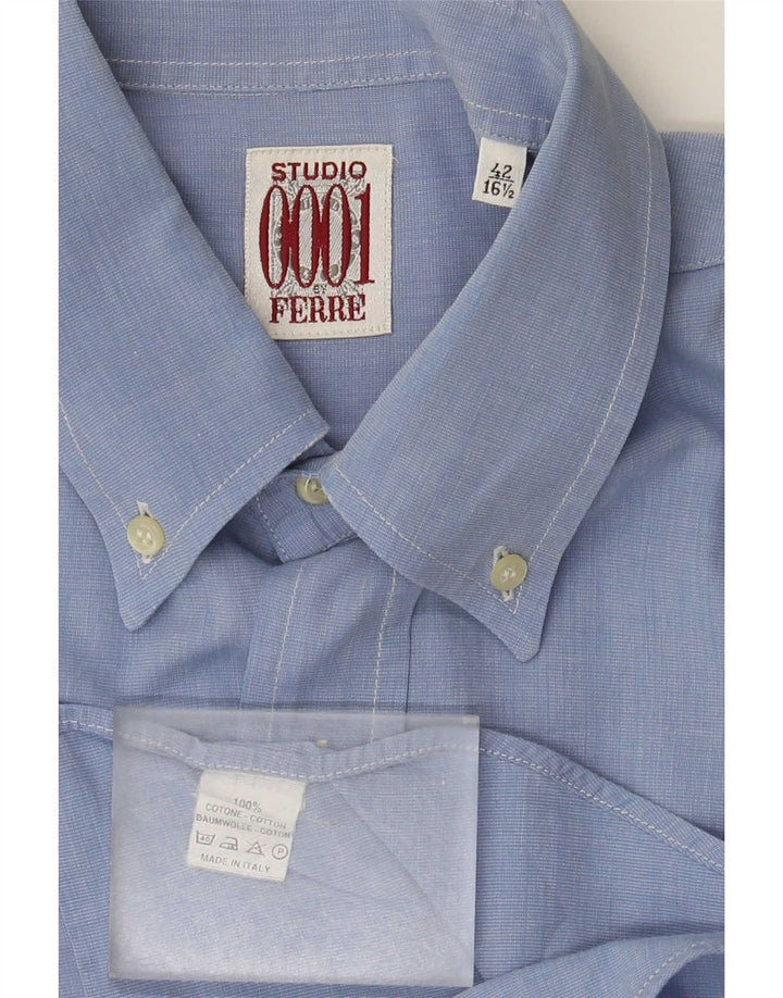 Camicia da uomo Ferre taglia 42 16 1/2 grande cotone blu