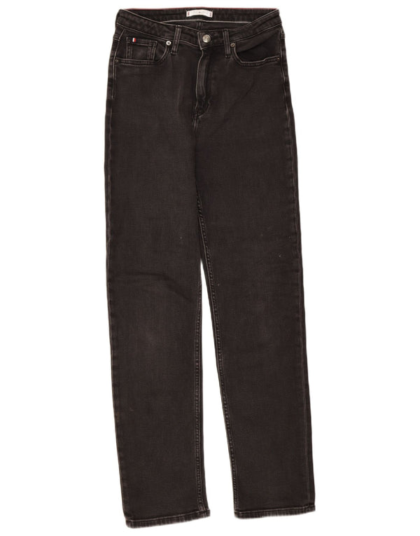 Jeans dritti da donna Tommy Hilfiger W28 L32 cotone nero