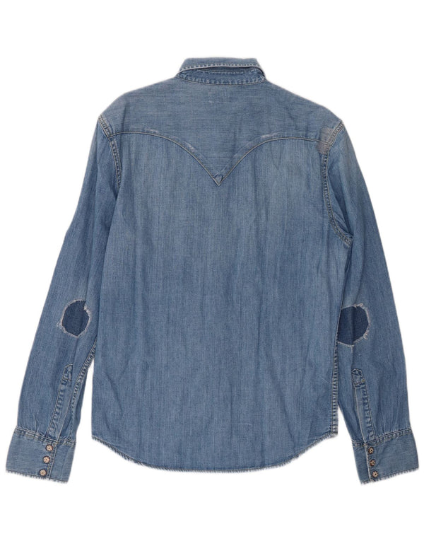 LEVI'S Camicia di jeans da uomo in cotone blu medio