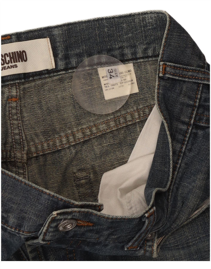 Jeans dritti da uomo MOSCHINO W34 L27 cotone blu