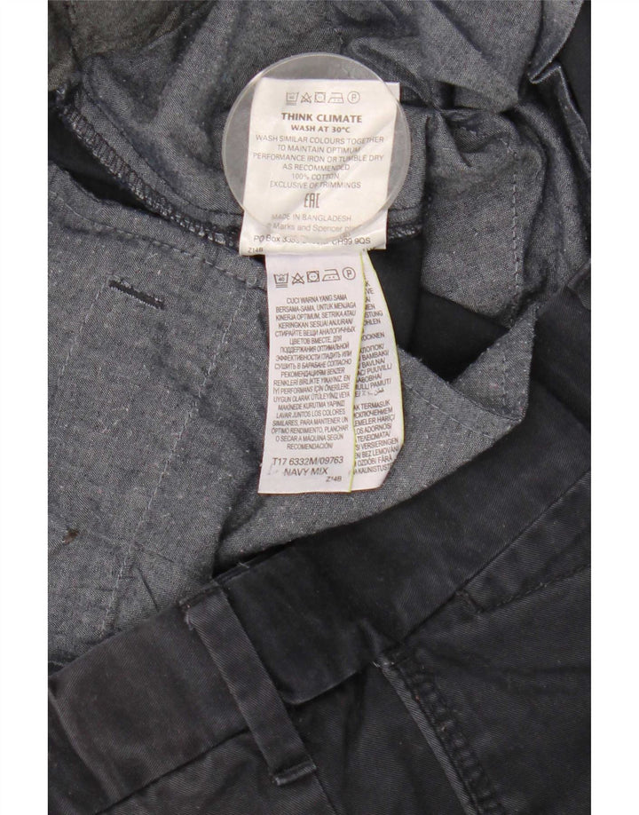 Pantaloni da abito dritti Regular Fit Marks & Spencer da uomo W36 L33 Blu Navy