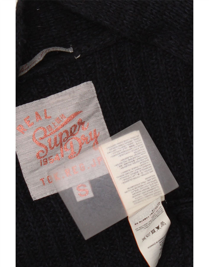 Maglione cardigan lungo oversize da donna Superdry UK 10 piccolo blu navy