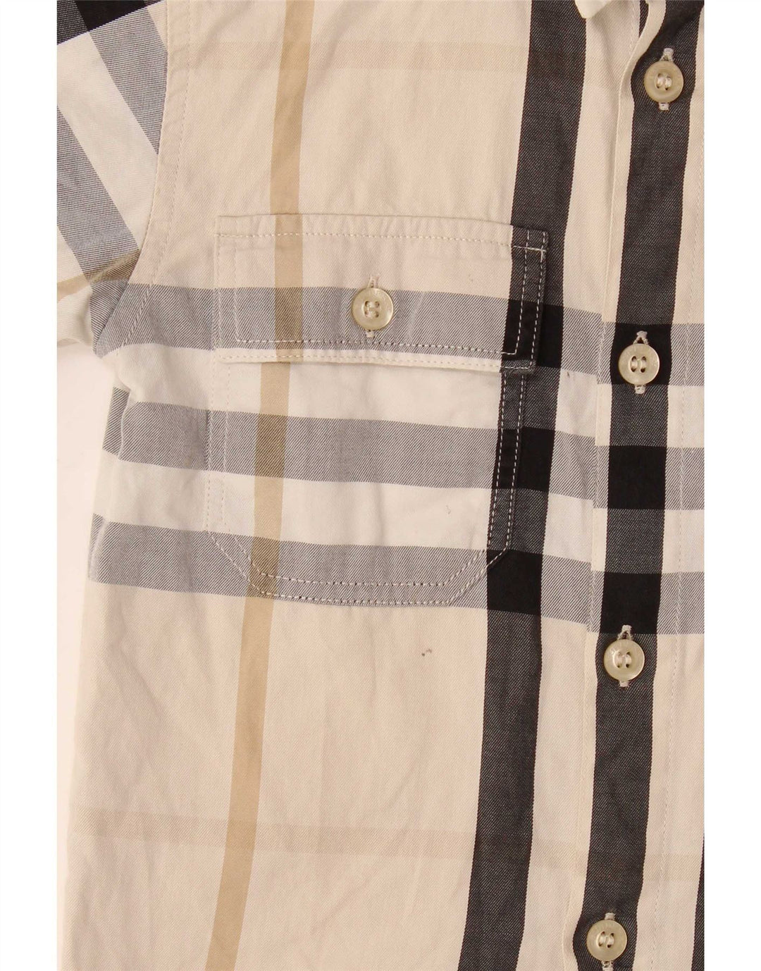 Camicia Burberry Ragazzi Manica Corta 3-4 Anni Scozzese Beige