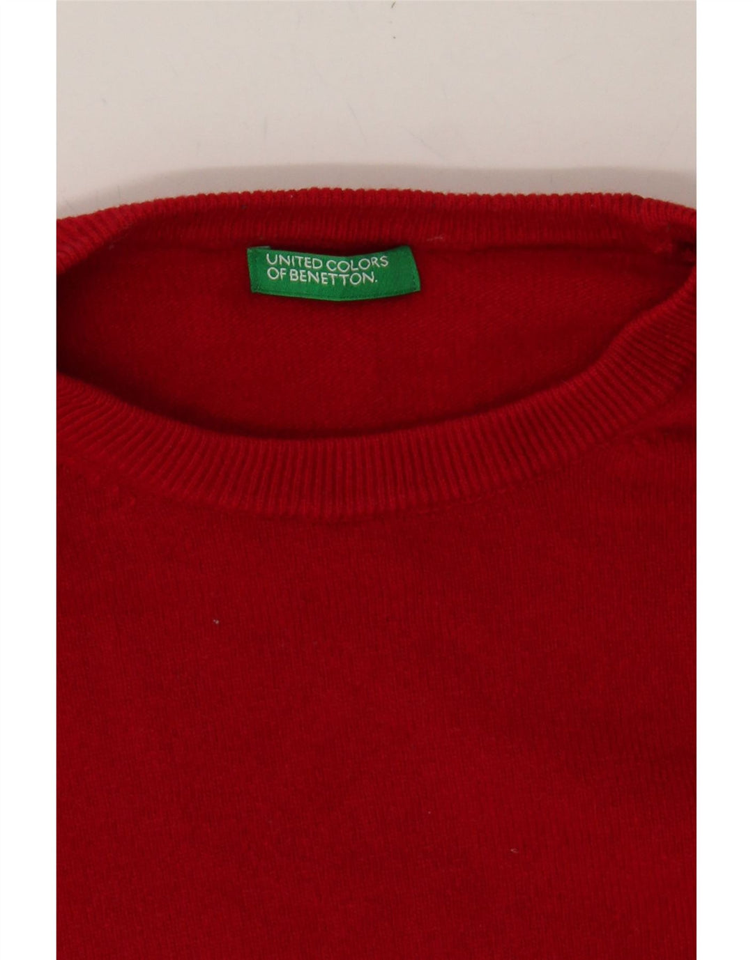 BENETTON Mens Crew Neck Jumper Sweater Medium Red Vintage Benetton and Second-Hand Benetton from Messina Hembry 