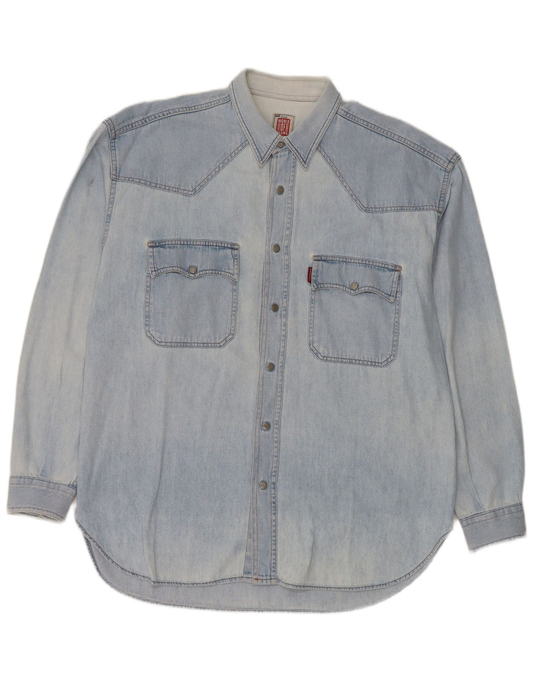 Camicia di jeans da uomo Casucci XL in cotone blu