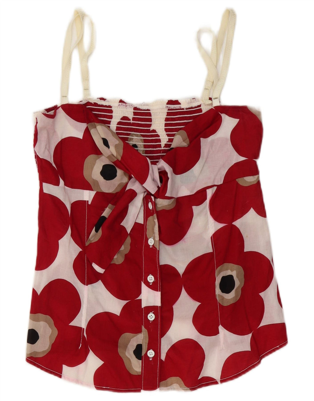 Dolce & Gabbana Donna Crop Cami Top IT 44 Cotone floreale rosso medio