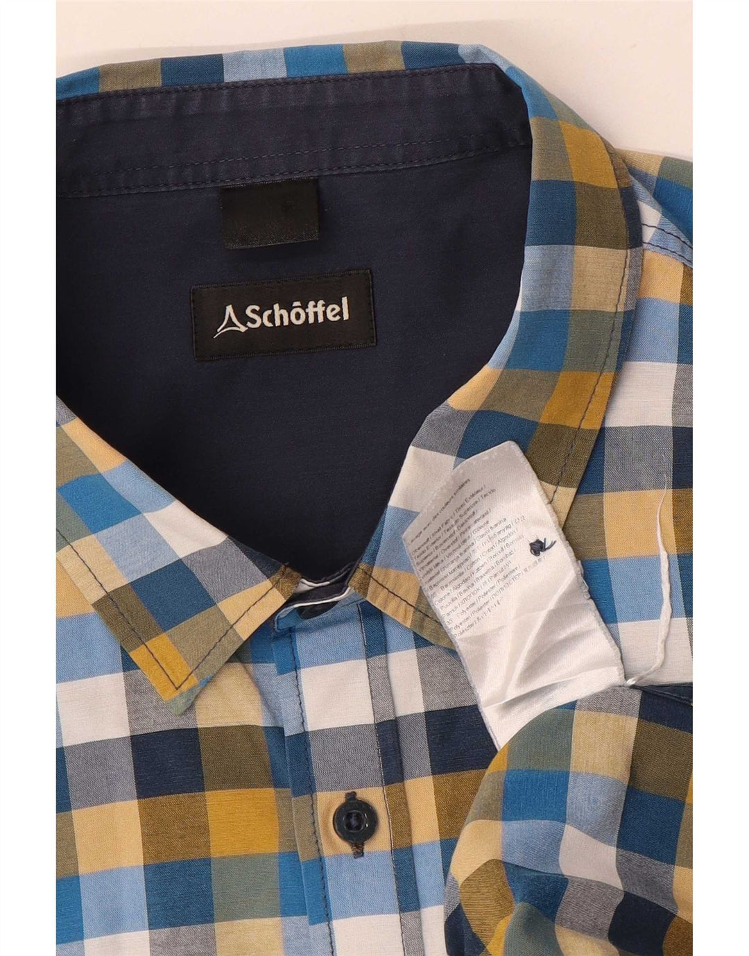 Camicia da uomo Schoffel Large in cotone a quadri multicolore
