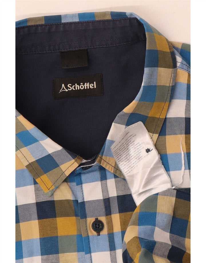 Camicia da uomo Schoffel Large in cotone a quadri multicolore