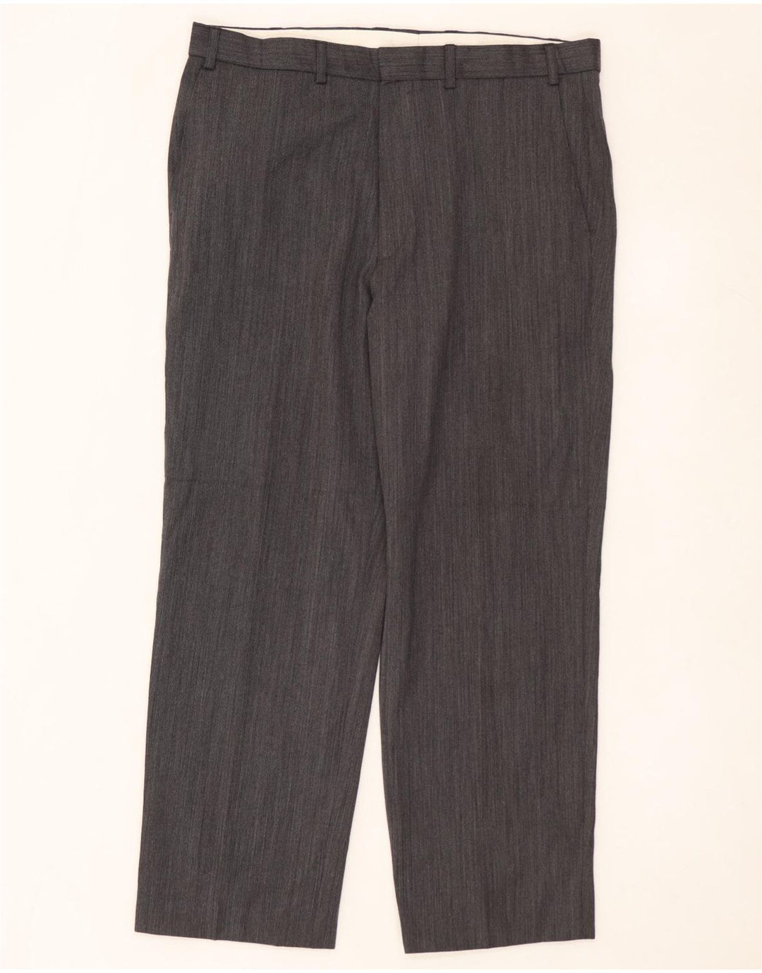 MARKS & SPENCER Pantaloni chino dritti da uomo W36 L29 Poliestere grigio
