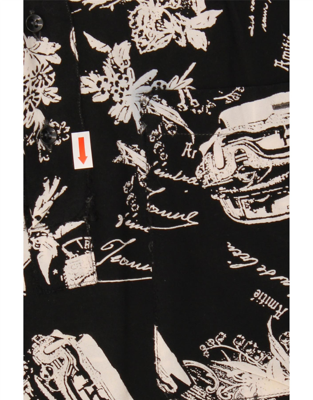 Camicia pullover grafica da uomo VINTAGE nera media